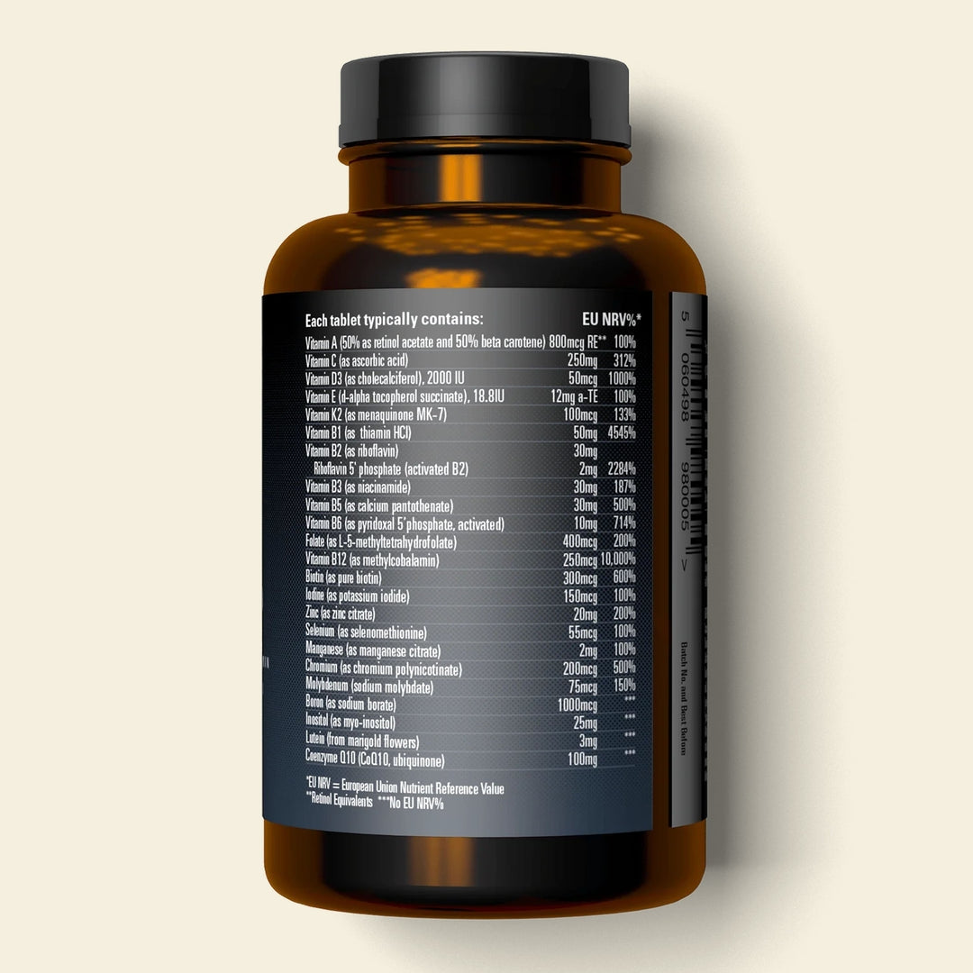 Advanced Multivitamin for Men & Women - Methylated, 60 Tablets | One tablet a day covers the lot, in the active forms your body can use straight away. With CoQ10, D3 and K2.